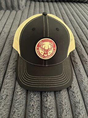 Realtree Black Front Tan Mesh Trucker Hat with Patch